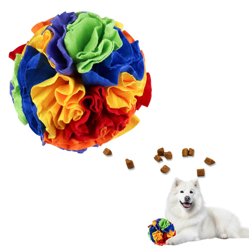 Andiker 5.9" Snuffle Ball for Dogs Plush Colorful Interactive Snuffle Ball Hide Treat Dog Puzzle Toy for Relieving Boredom and Training Machine Washable Dog Ball for Small Dog (Colorful L)