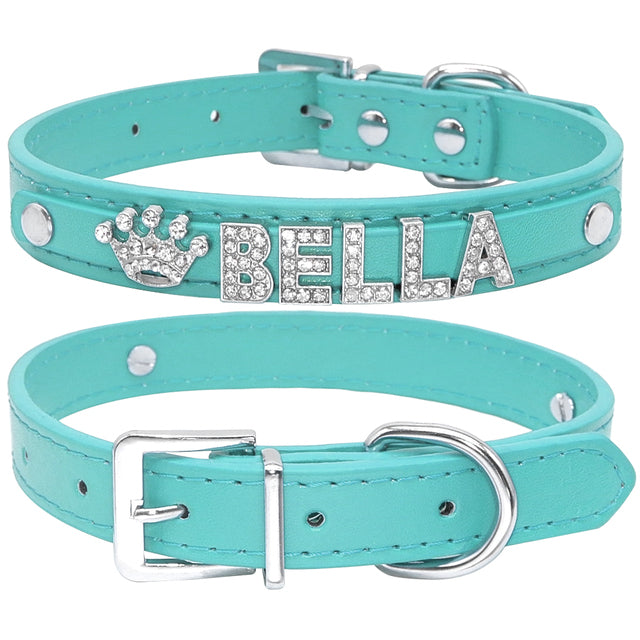 Rhinestone Personalized Cat Collar for Small Dogs