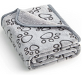 Flannel Pet Blanket with Paw Prints