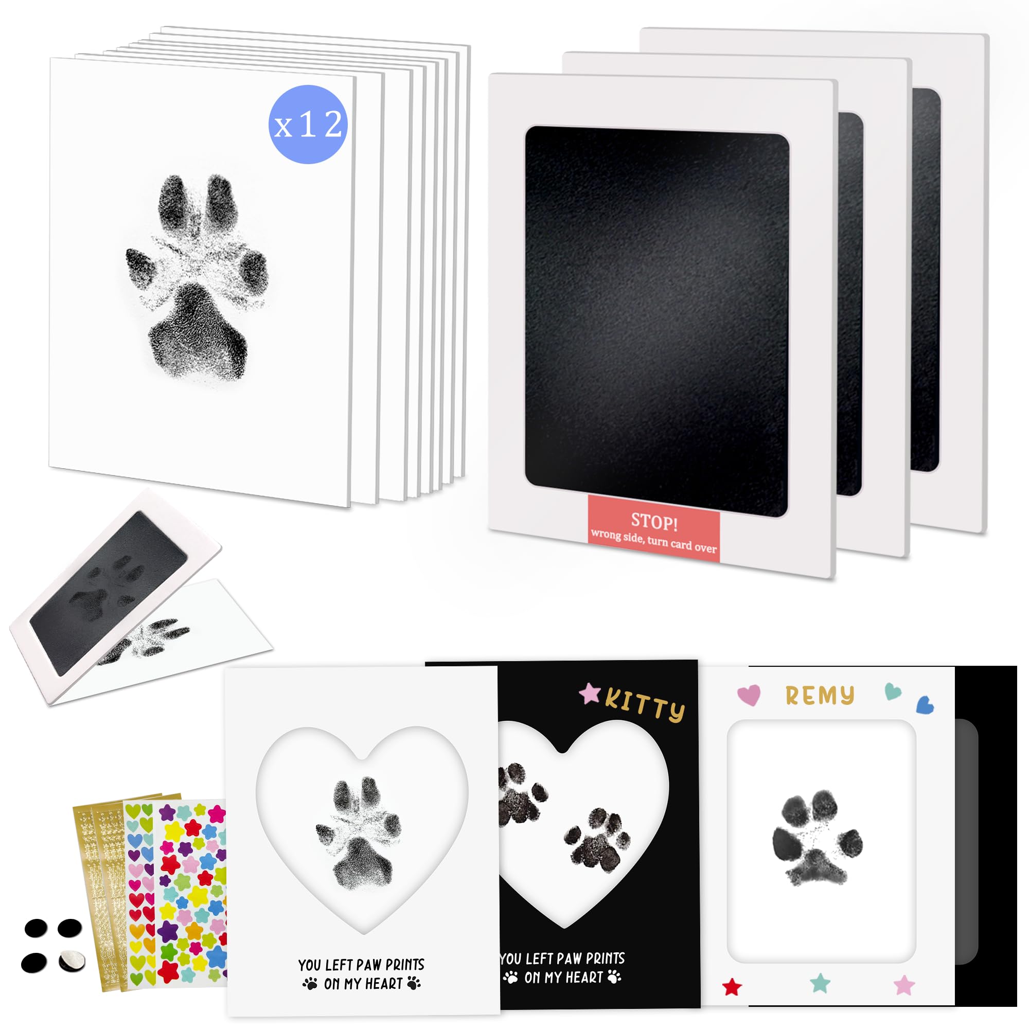 MYPAWLETS Paw Print KitClean Touch/Inkless Ink Pad for Dog/Cat PawprintsPaw Print Stamp Pad for DogsDog Paw/Nose Print Kit KeepsakePet Paw Print Impression Kit with FrameGifts for Pet Parents-3M