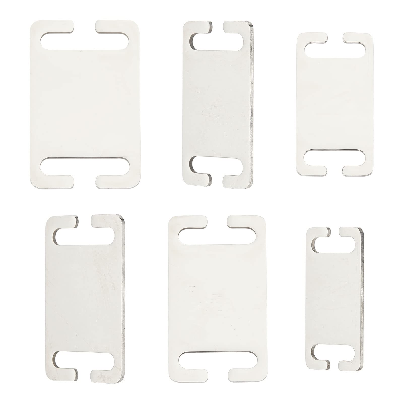 Slide-On Stainless Steel Pet ID Tags — Set of 6 (3 Sizes)