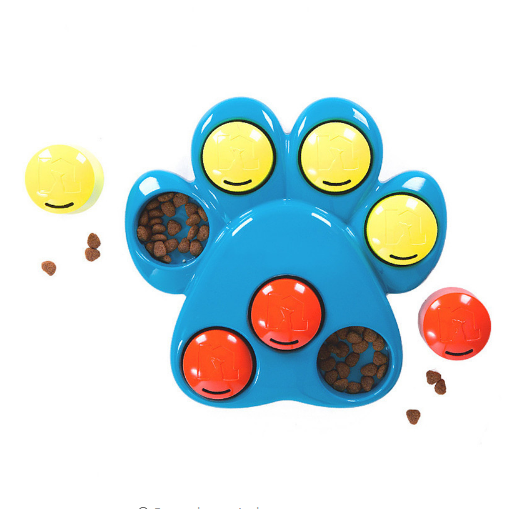 Durable Dog Puzzle Toy and Feeding Bowl (Gold)