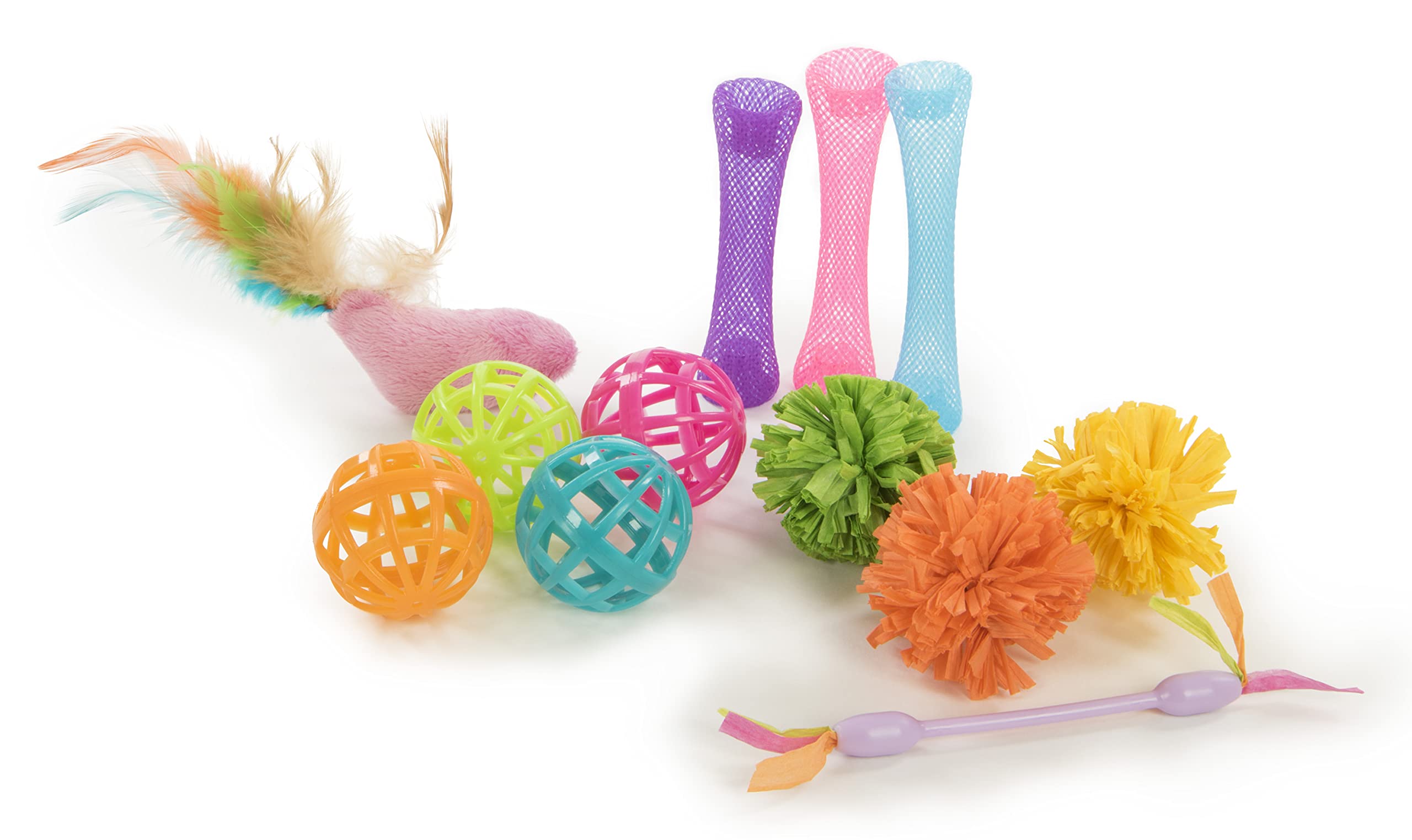 SmartyKat (13 Set Bundle) Smarty Stash Variety Pack Cat Toys Includes Catnip - Multi Color Set of 13