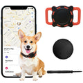 Dog Tracker Pet Location Tracker with Collar Holder for Dogs Item Finder MFi Certified Tracking Device No Monthly Fee Works with iOS Find My Personalized Dog Location Tracker (Black and Red)