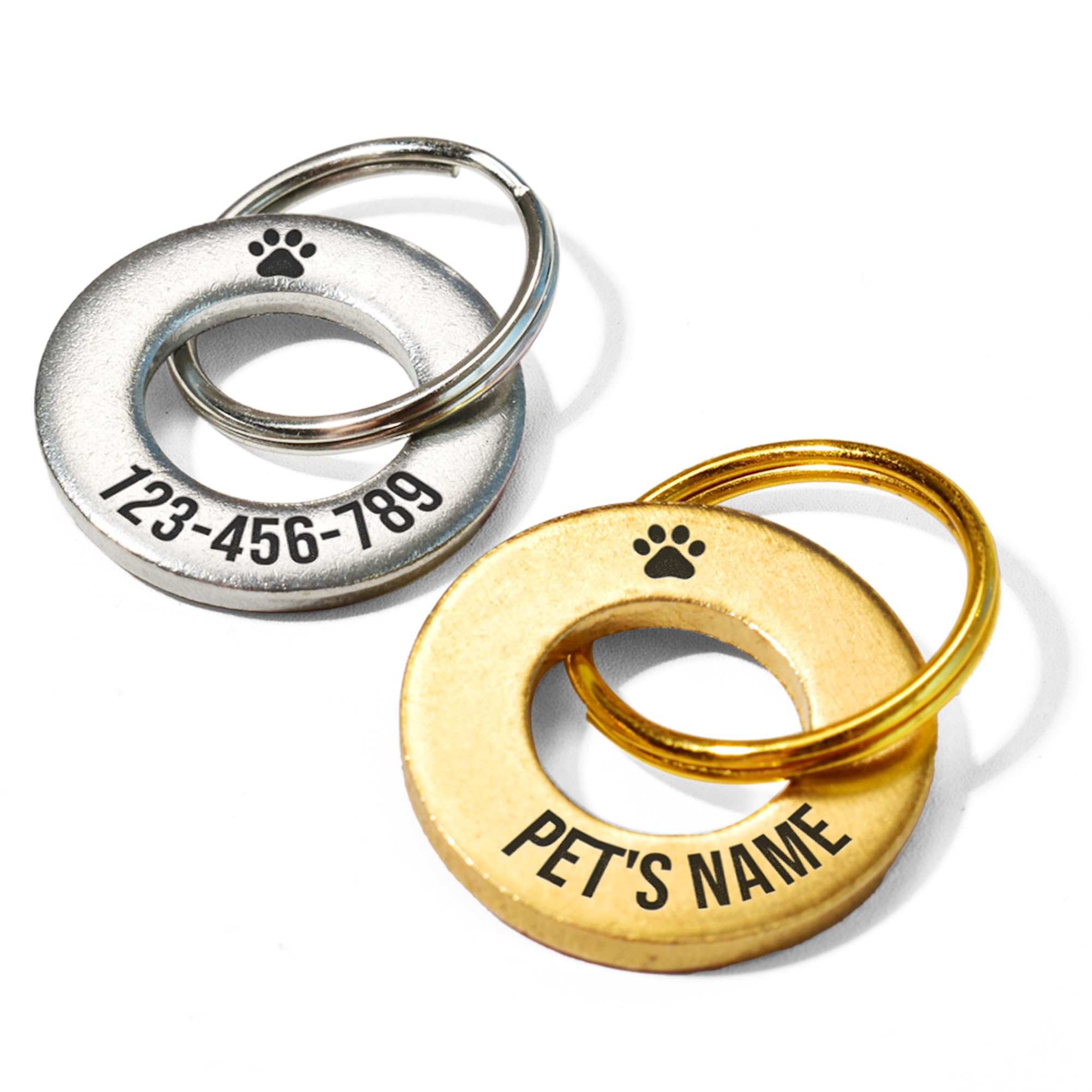 Minimalist Copper & Brass Custom Engraved Pet ID Tag