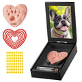 Grarry Pet Memorial Shadow Box with Paw Print Impression Ornament Kit 4”X6”Dog Memorial Picture Frame Gifts for Dog Cat Acrylic Loss of Dogs Sympathy Gift with Pet Hair Keepsake Bottle for Pet Lover