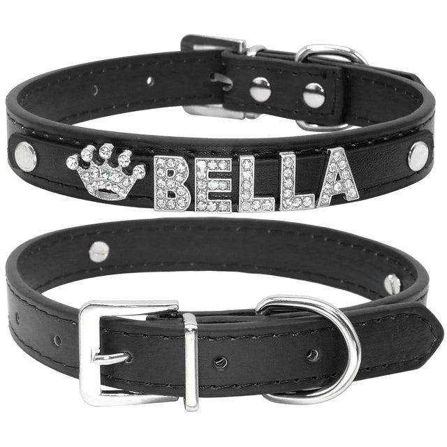 Rhinestone Personalized Cat Collar for Small Dogs