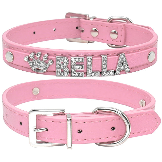 Rhinestone Personalized Cat Collar for Small Dogs